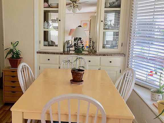 Sunny dining area.