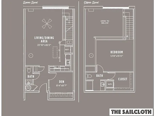 Floor plan The Sailcloth: 1 Bedroom Loft + Den