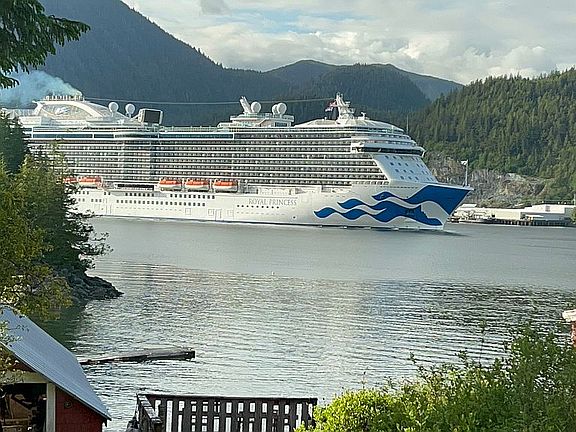 Cruise ship going by