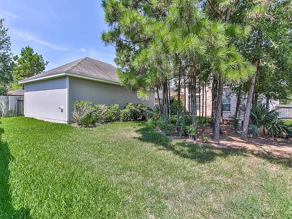 The backyard provides plenty of green space