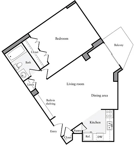 Floor plan 1 Bedroom A