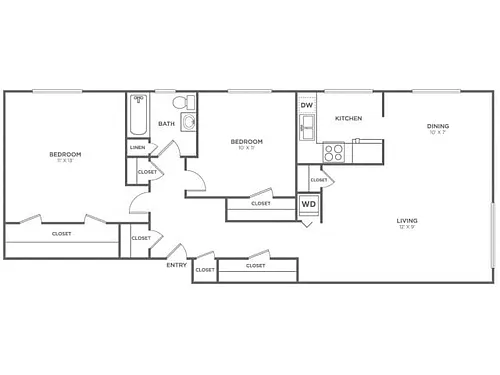 Floor plan Mercer-Restored