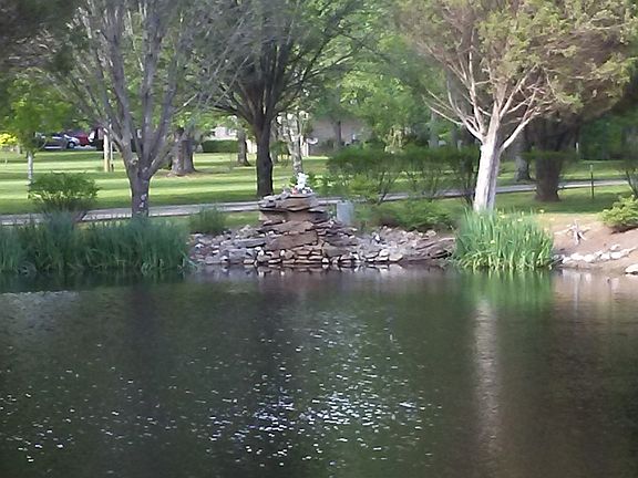 Pond in Front of House