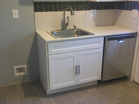 NEW KITCHEN CABINETS WITH GRANITE COUNTERTOPS - NEW TILE FLOORING