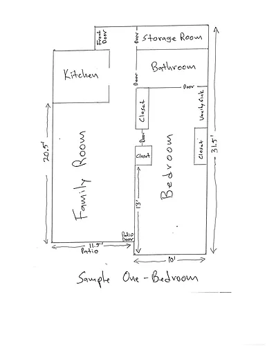 Floor plan 1 Bedroom Floor Plan