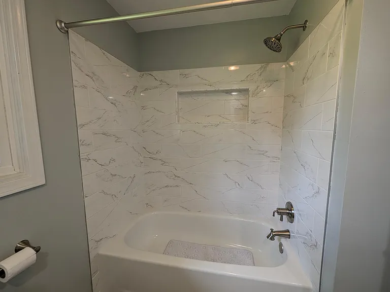 Shower with bathtub