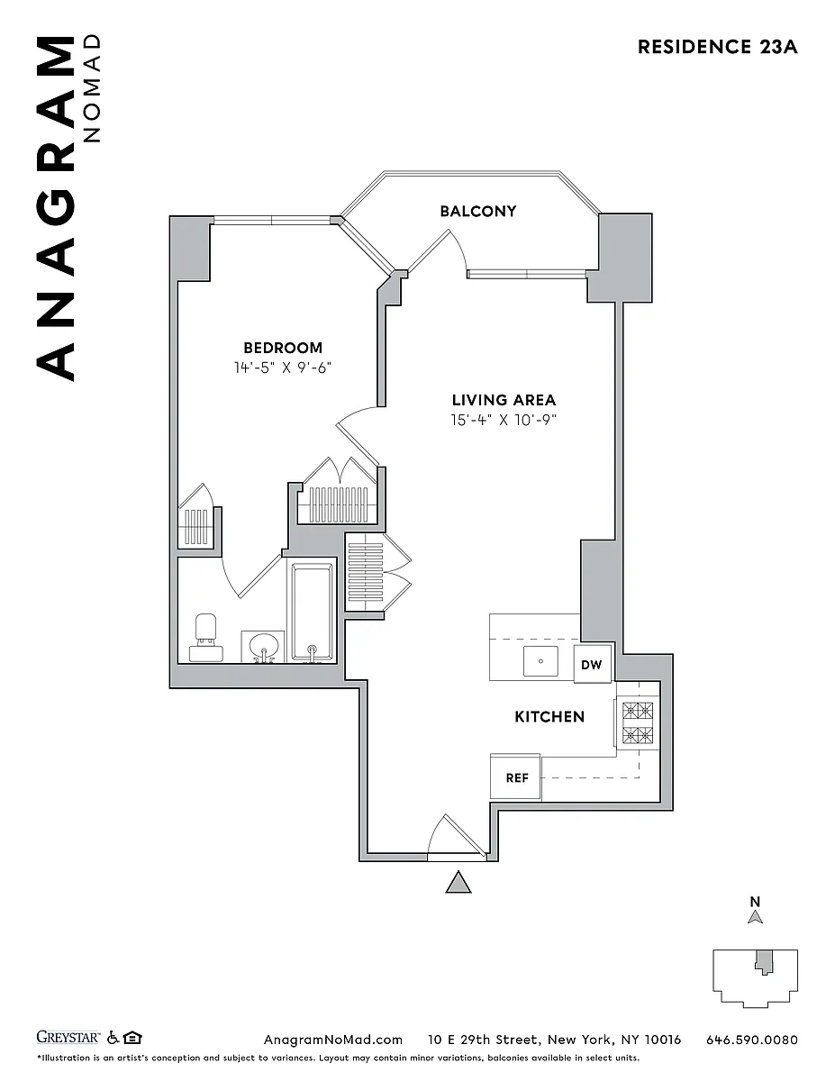 Floor plan 1 Bedroom / 1 Bathroom