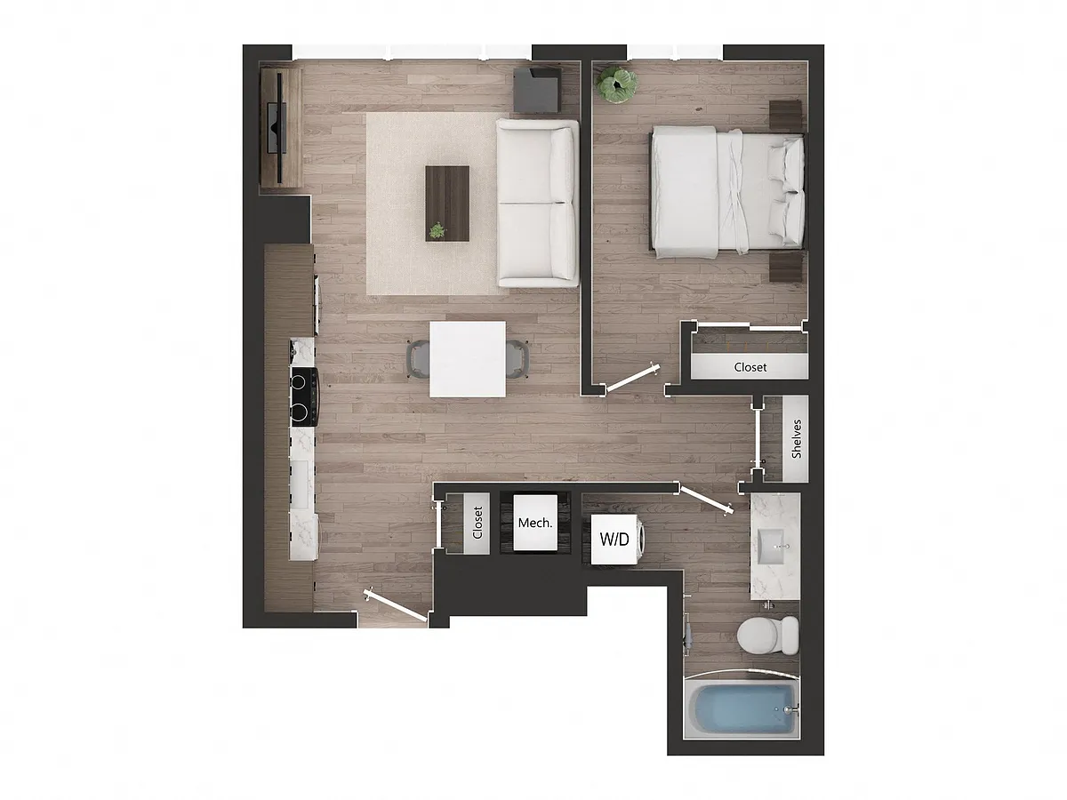 Floor plan 1BD1o