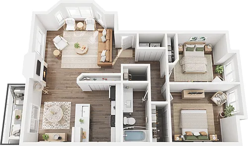 Floor plan 2x1 - B1 & B2 Renovated
