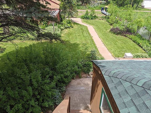 view from top of stairs