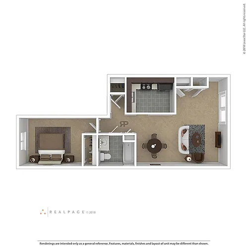 Floor plan 1 Bedroom 1 Bath