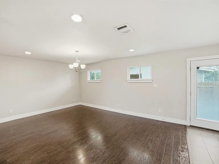 Dining room with door to rear yard