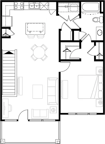 Floor plan 1 BR Designer Overlook