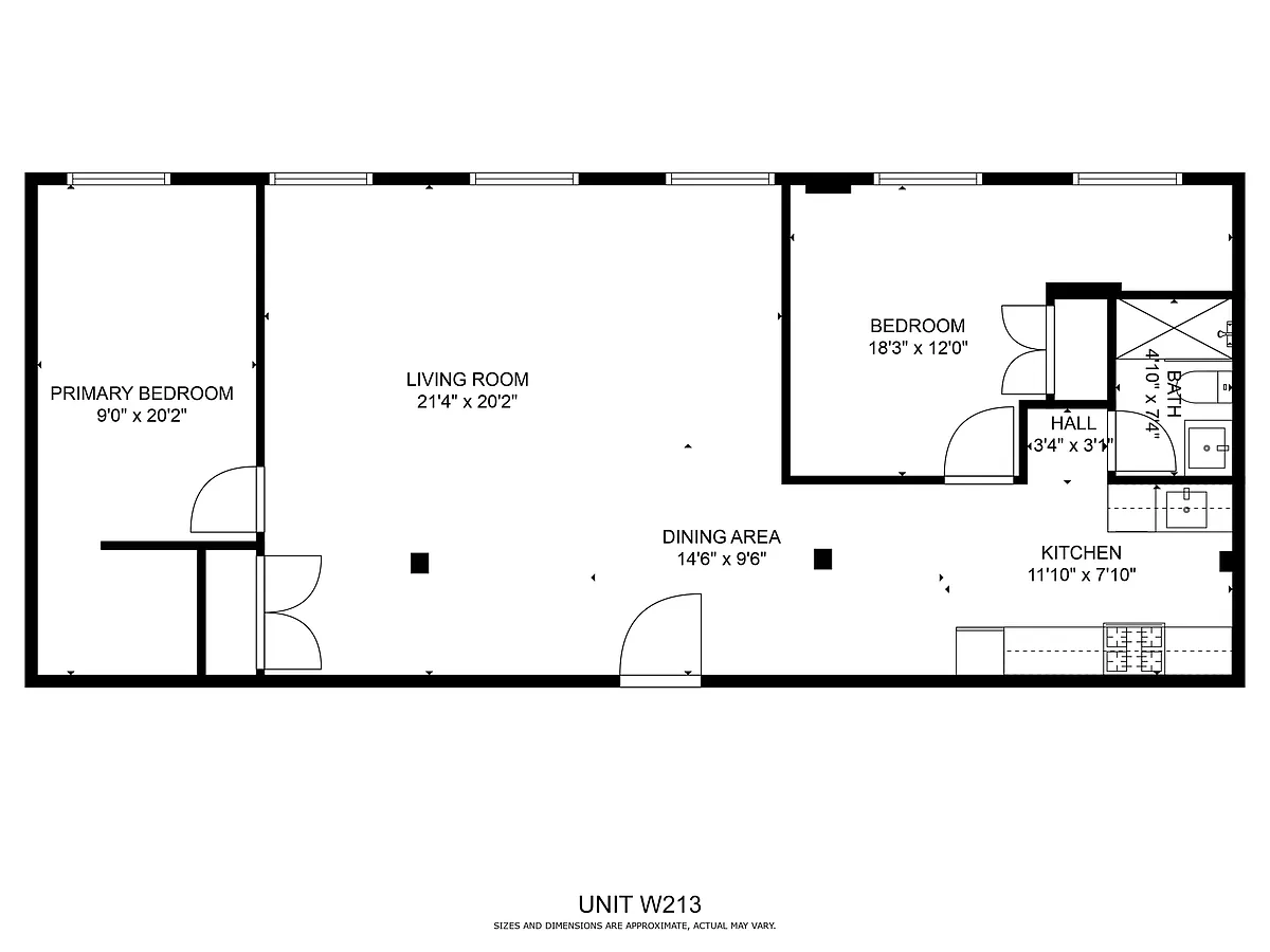 Floor plan Two Bedroom Loft