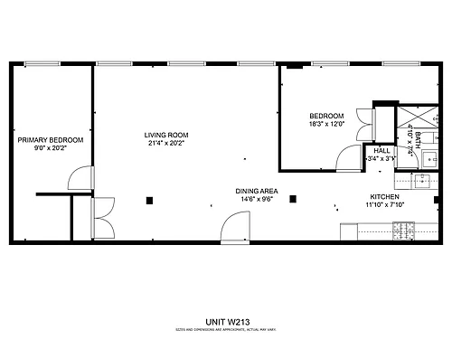 Floor plan Two Bedroom Loft