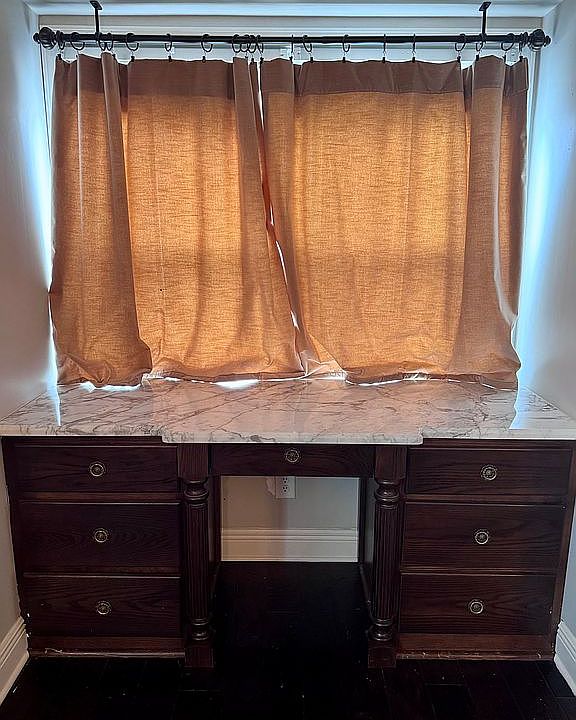 Built in desk with marble