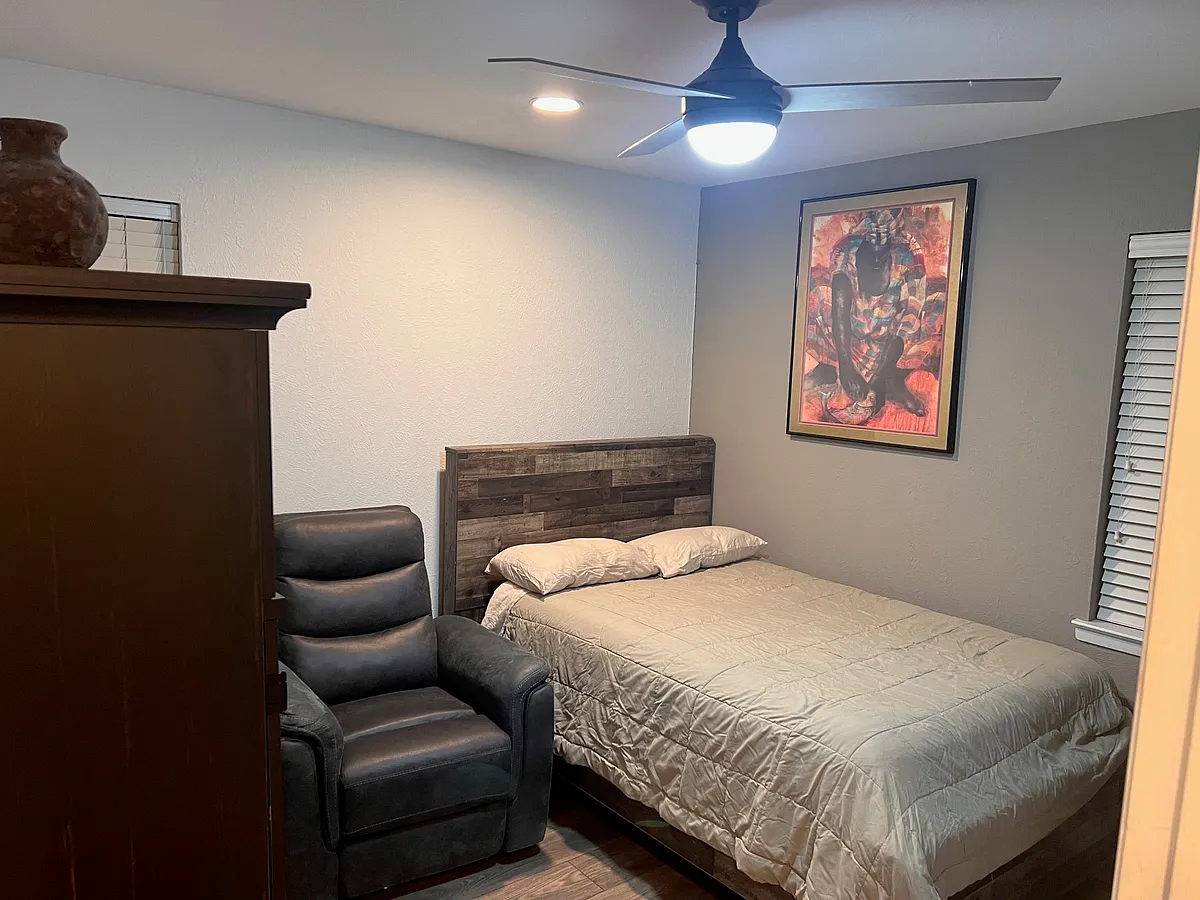 Bedroom
Includes lounge chair, TV, dresser and hutch - 708 Timberlake Cir