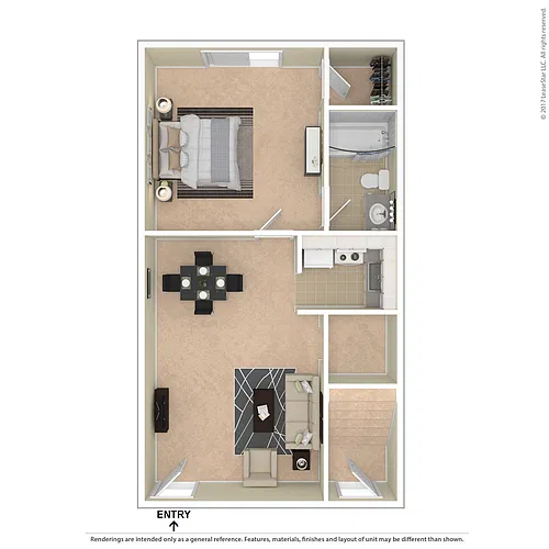 Floor plan Westgate One Bedroom Keystone