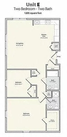 Floor plan 2 Bedroom E