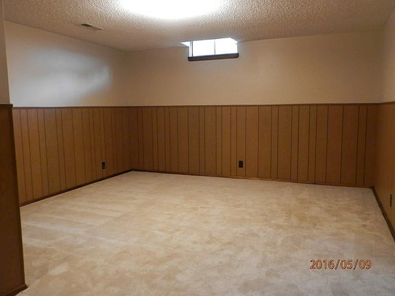 family room in basement