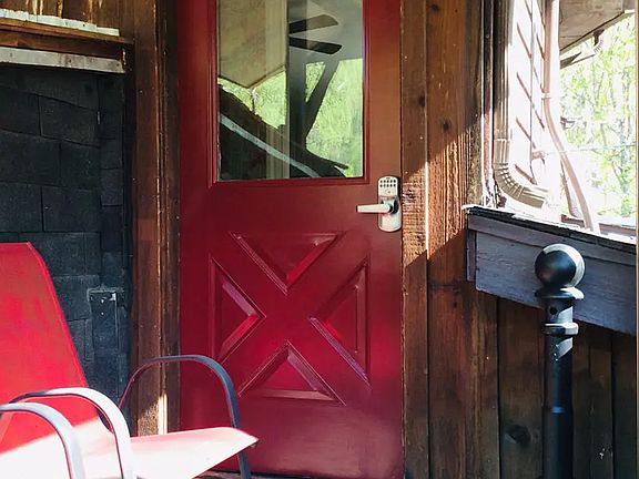 Main entrance to home. Key code locks.