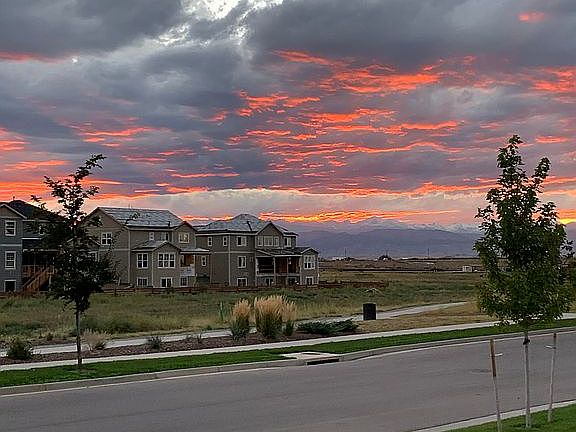 Sunset view from porch. 