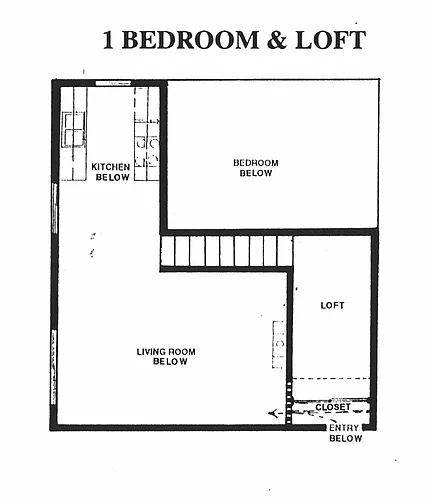 Floor plan 1 Bedroom plus Loft
