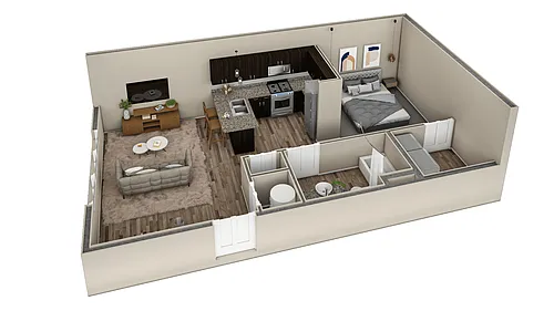 Floor plan Studio Haven Overlook