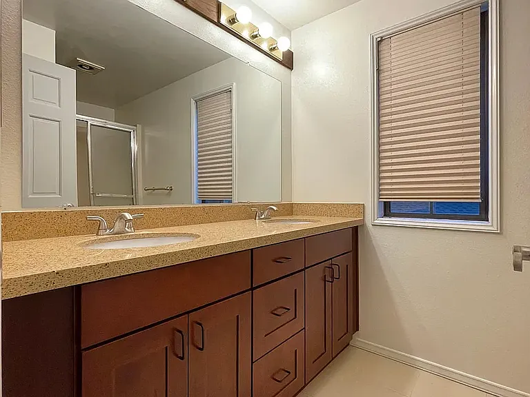 Master bathroom with double sinks