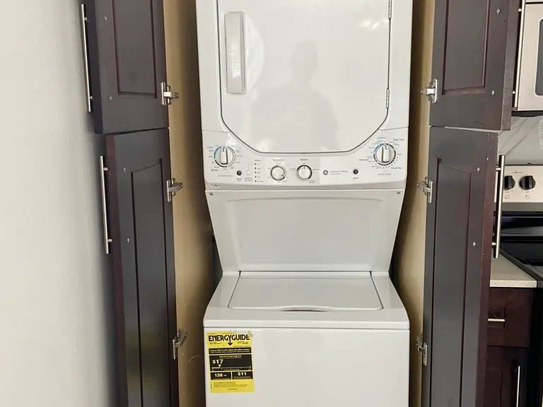 washer dryer in cabinet