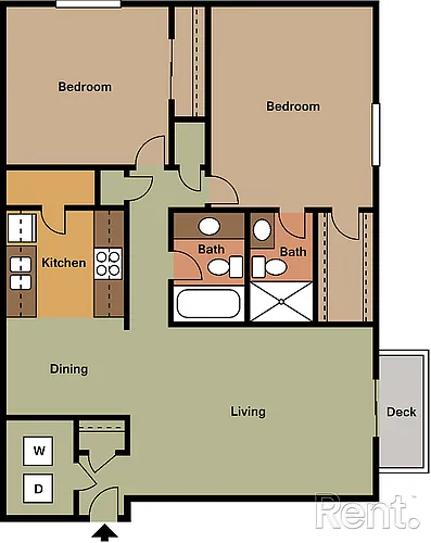Floor plan 2 Bedroom 2 Bathroom