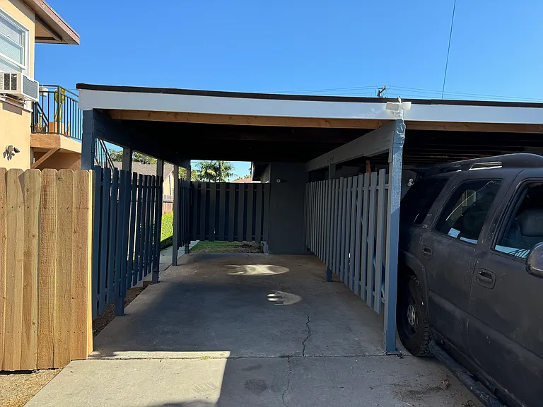 Carport has been updated and painted.