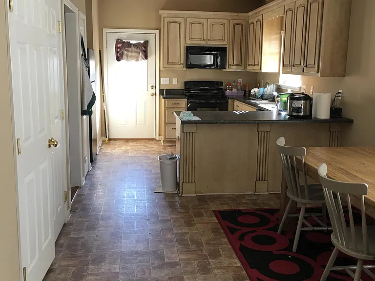Dining room and kitchen