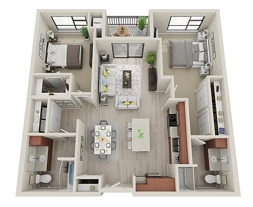 Floor plan 2 Bedroom F