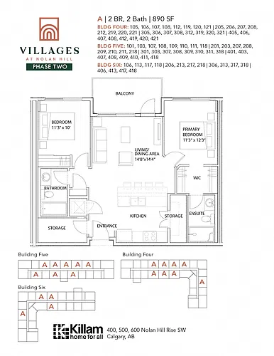 Floor plan Two Bedrooms 2 Bed 2 Bath