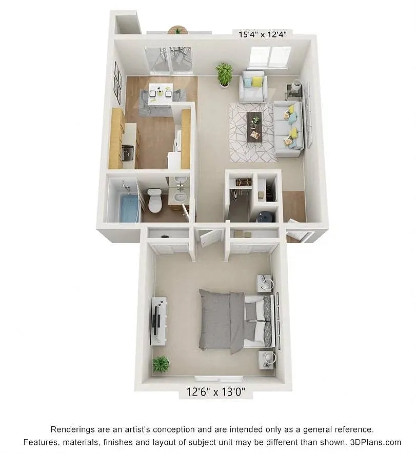 Floor plan 1x1 A Renovated