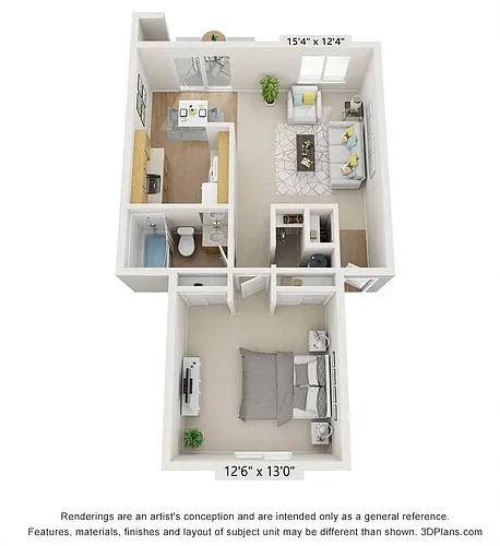 Floor plan 1x1 A Renovated