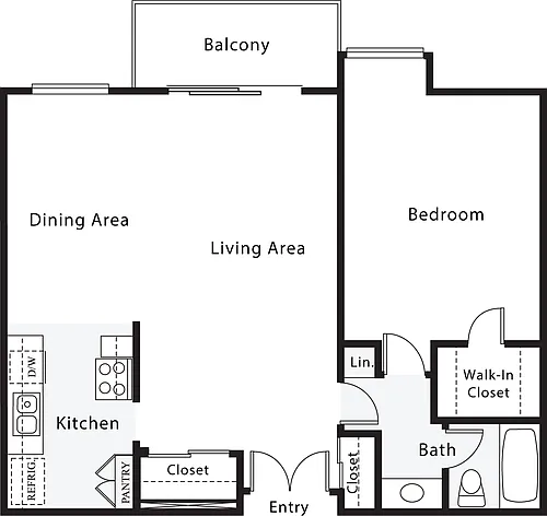 Floor plan 1 Bedroom G - No W/D