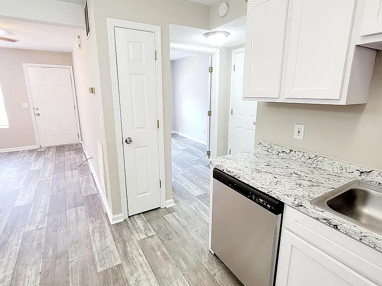 Kitchen with granite counters and stainless appliances