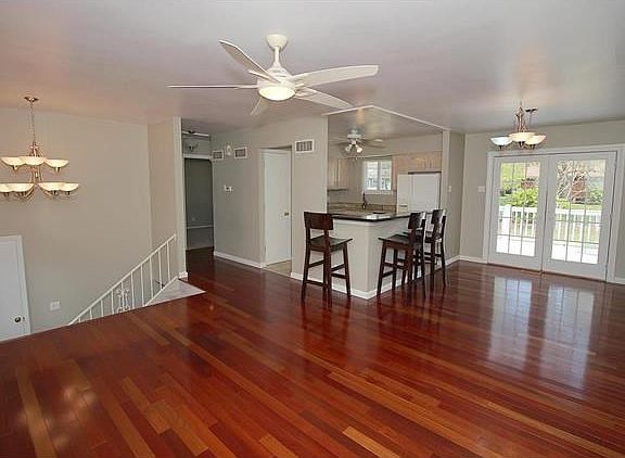 Very open floor plan! (There is a rail for the living room for near the stairs)