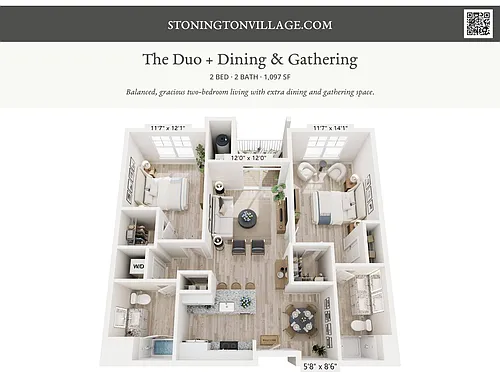 Floor plan The Duo + Dining & Gathering