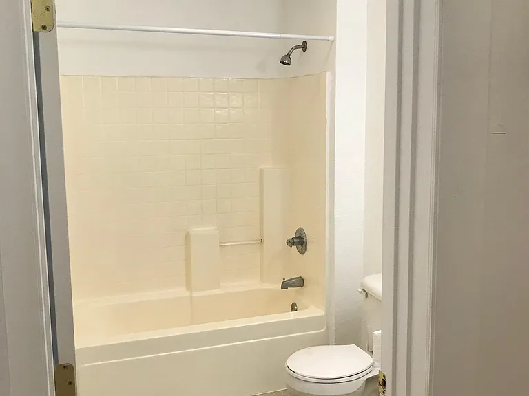 Full bathroom with shower and tub.