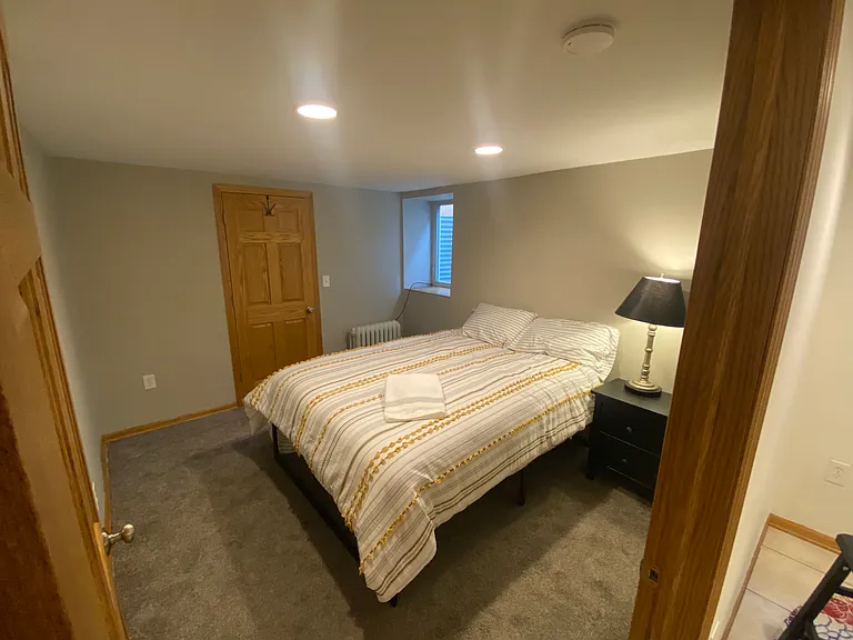 Large basement bedroom with walk-in closet.