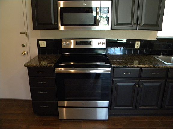 Stove and microwave.