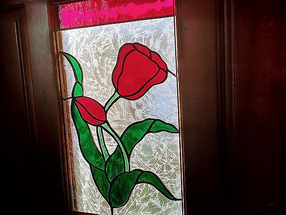 stained glass on front door