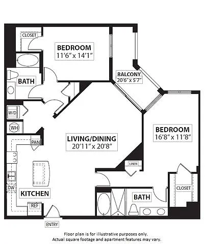 Floor plan B8 2 Bed 2 Bath