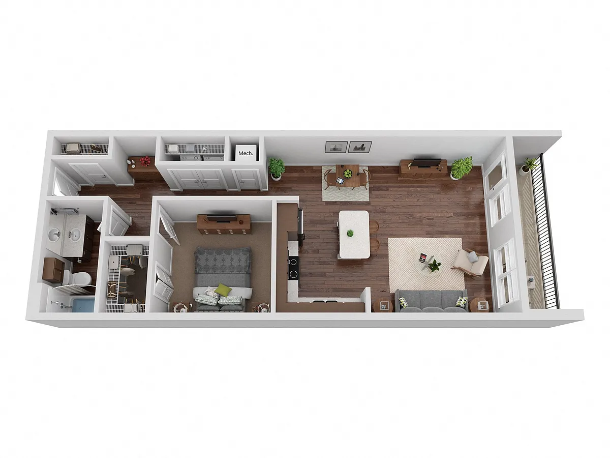 Floor plan One Bedroom A3
