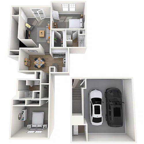 Floor plan Carriage Home 2x2 1263-1284 SF