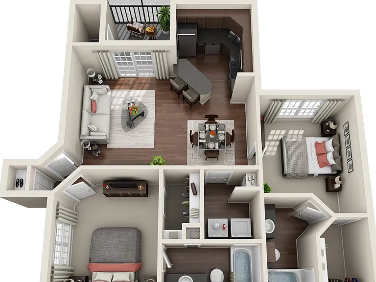 Stonebrook - Keystone - 2 Beds - 2 Baths - 1045 Sq. ft.