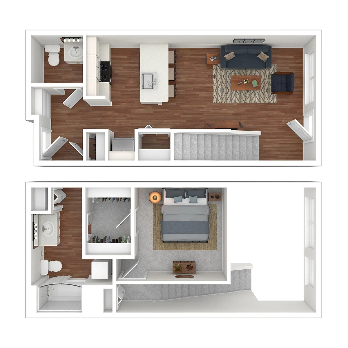 Floor plan One Bedroom Townhouse
